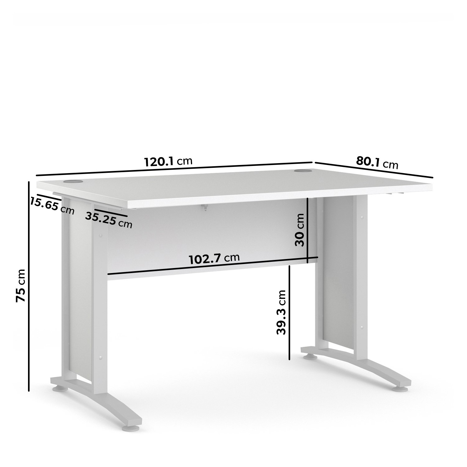 Read more about Small white office desk with white legs prima